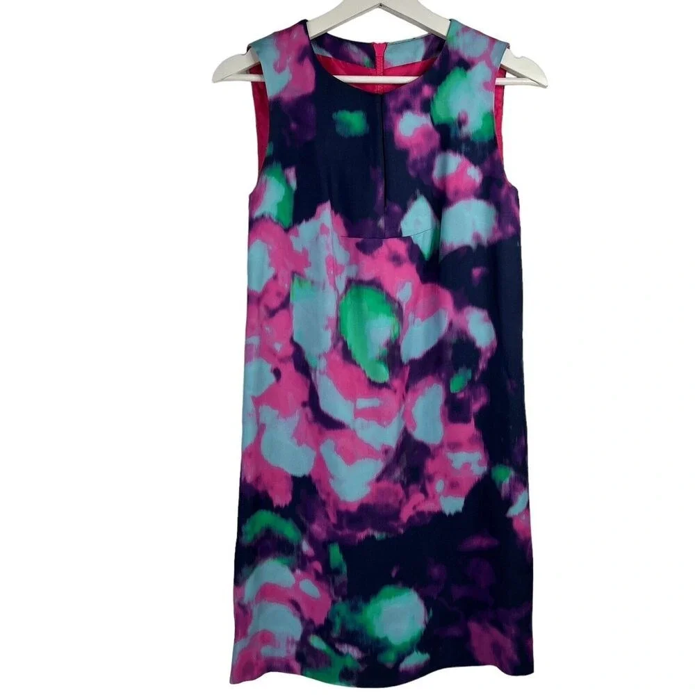 Kate Spade Size 2 Keri Shift Dress Watercolor Simply Cinema Pink Blue Sleeveless
